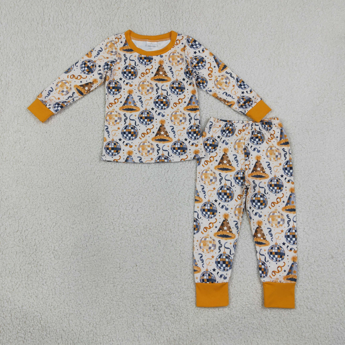 BLP1534 Baby Boys Stars Top Pant Happy New Year Pajamas Set