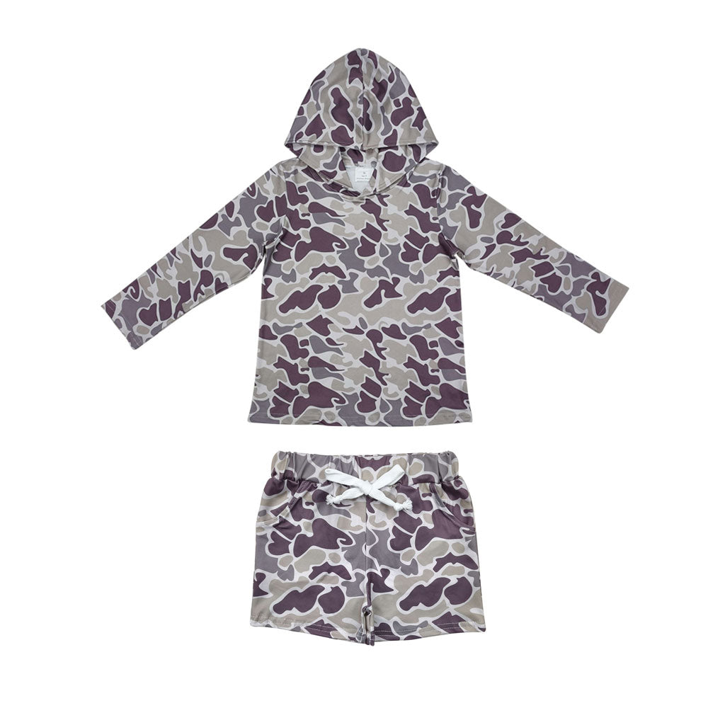 Sibling Baby Boys Long Sleeve Southern Camo Drip Sprinkles Hoodies Pockets Shorts Clothes Sets
