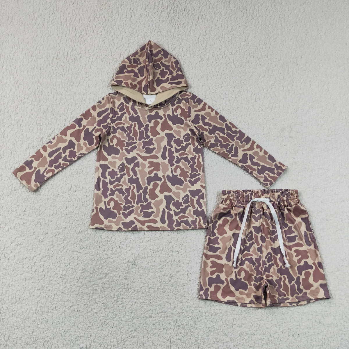 Sibling Baby Boys Long Sleeve Southern Camo Hoodie Top Pockets Shorts Clothes Sets