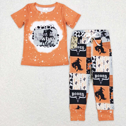 boys  I Wanna be a cowboy tops jogger outfits sets BSPO0209