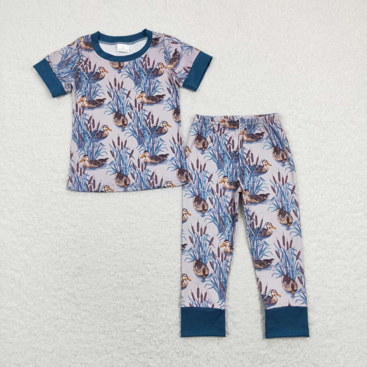 Sibling Baby Boys Short Sleeve Dogs Ducks Top Pants Hunting Pajamas Clothes Sets