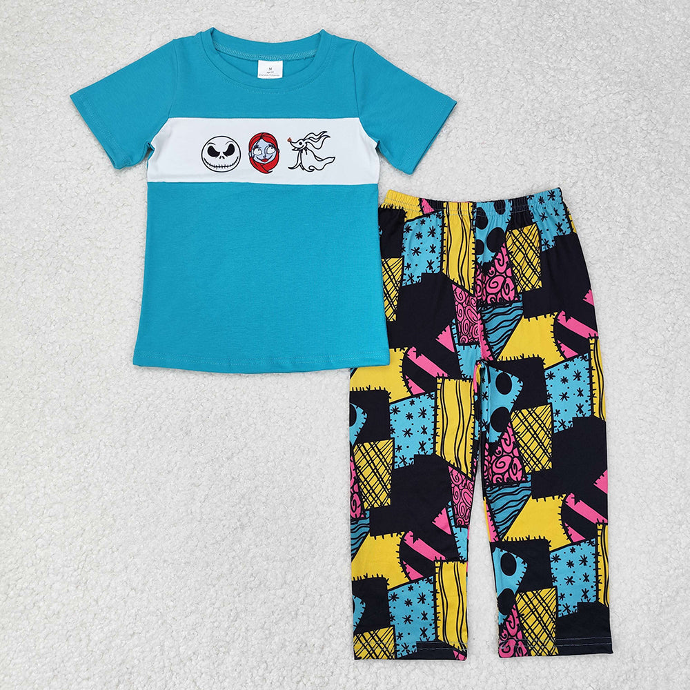 Sibling Baby Boys Girls Nightmare Halloween Clothes Sets Footie Rompers Knee Length Dresses