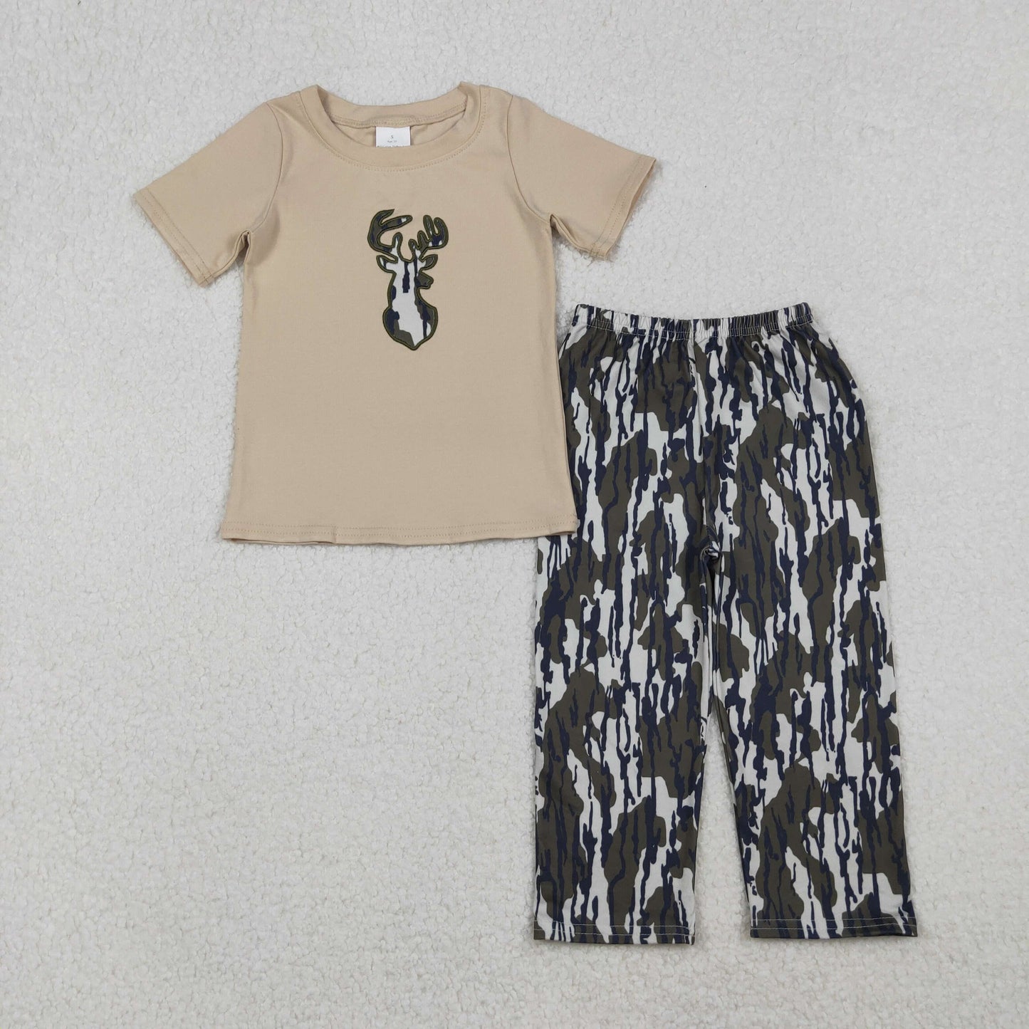 Sibling Baby Boys Embroidery Camo Deer Dogs Ducks Top Pockets Pants Hunting Clothes Sets