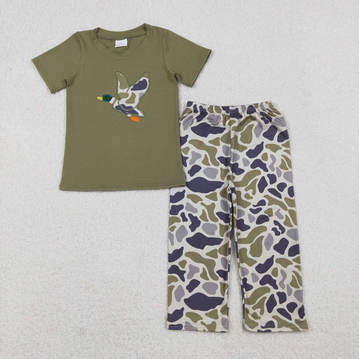 Sibling Baby Boys Embroidery Camo Deer Dogs Ducks Top Pockets Pants Hunting Clothes Sets