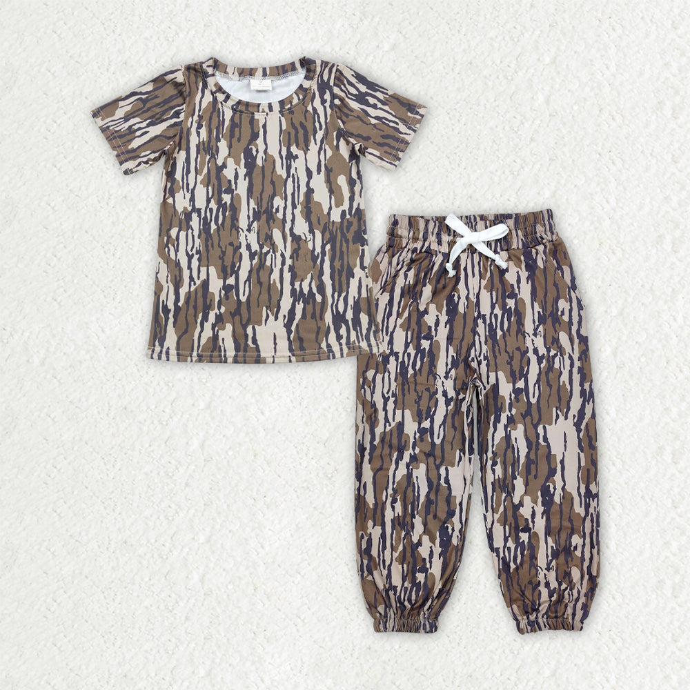 BSPO0650 Baby Boys Southern Olive Camo Top Pockets Jogger Pants Hunting Clothes Sets