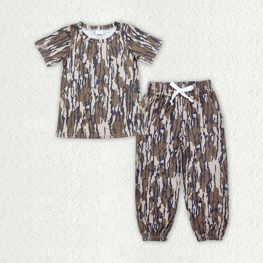 BSPO0650 Baby Boys Southern Olive Camo Top Pockets Jogger Pants Hunting Clothes Sets