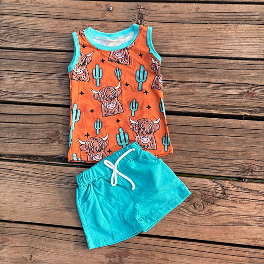 boys heifer tank tops+shorts sets BSSO0211