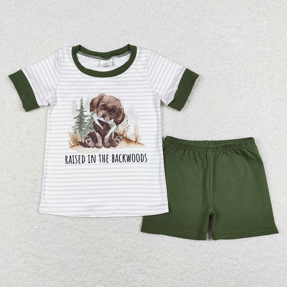 Sibling Baby Boys Short Sleeve Southern Camo Ducks Top Pockets Short Hunting Clothes Sets