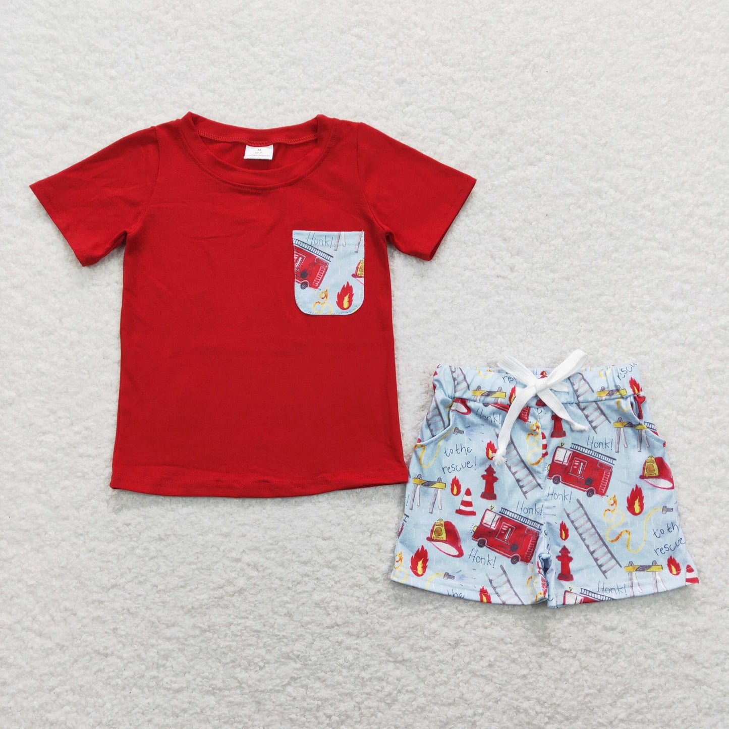 Sibling Baby Boys Short Sleeve Cars Pockets Top Shorts Clothes Sets