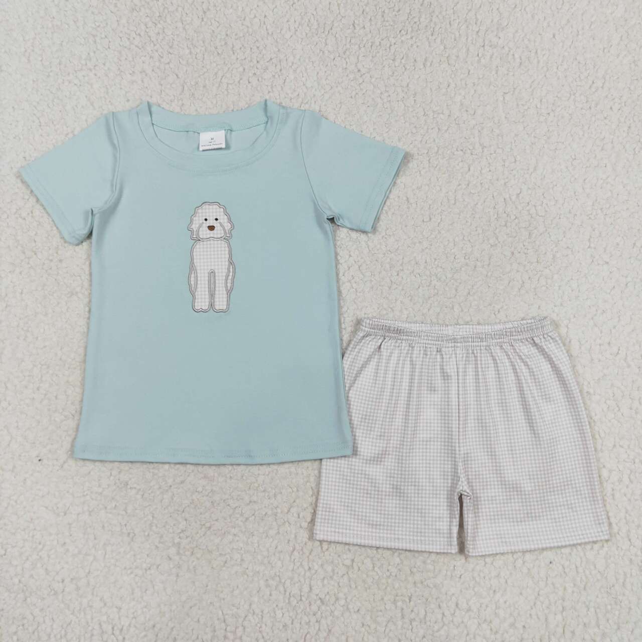 BSSO0593 baby boy clothes  embroidery dog toddler boy summer outfit