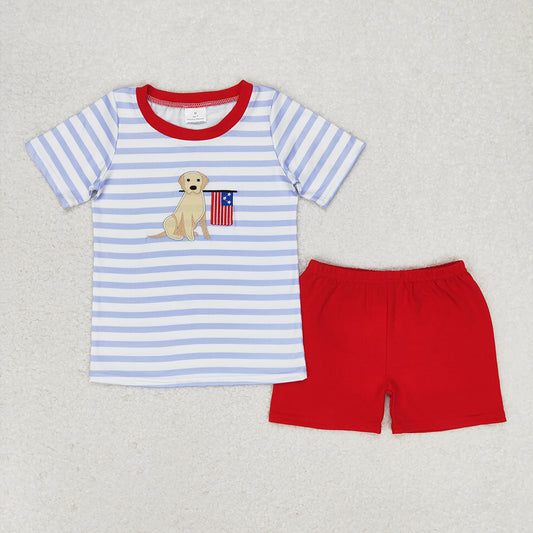 BSSO0619 baby boy clothes pubby 4th of July patriotic toddler boy summer outfit