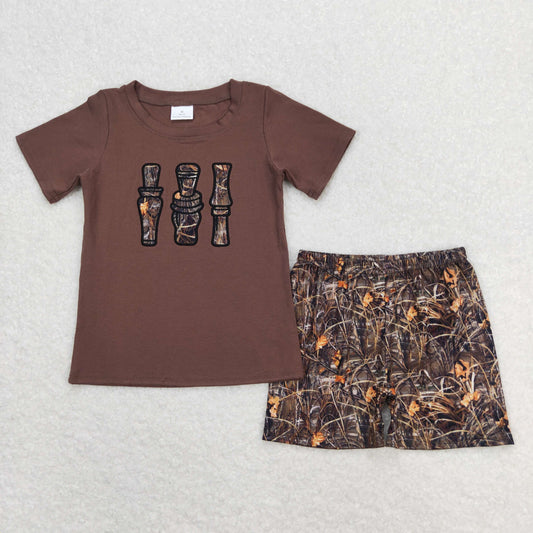 BSSO0780  baby Boys embroidery duck call shirt camouflage summer outfits