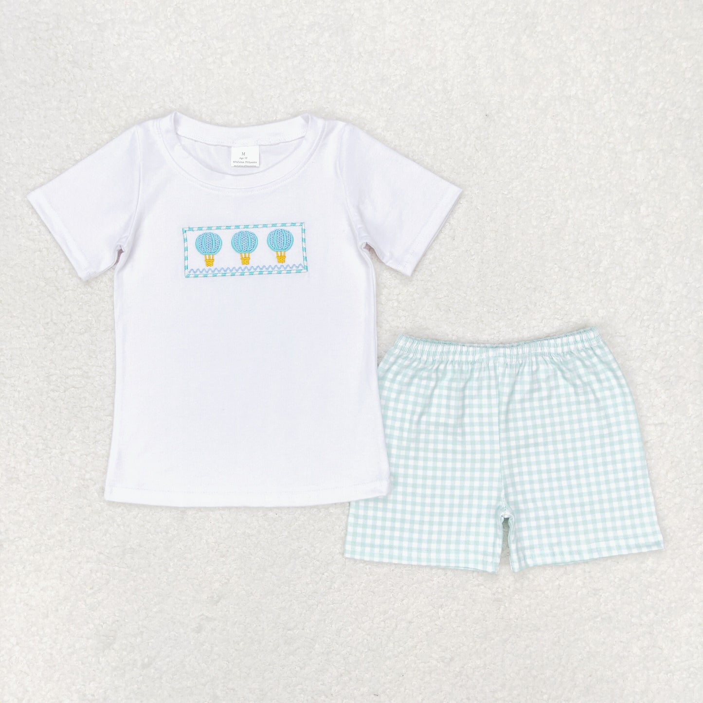 Sibling Baby Boys Short Sleeve Embroidery Sea Boats Top Shorts Clothes Sets