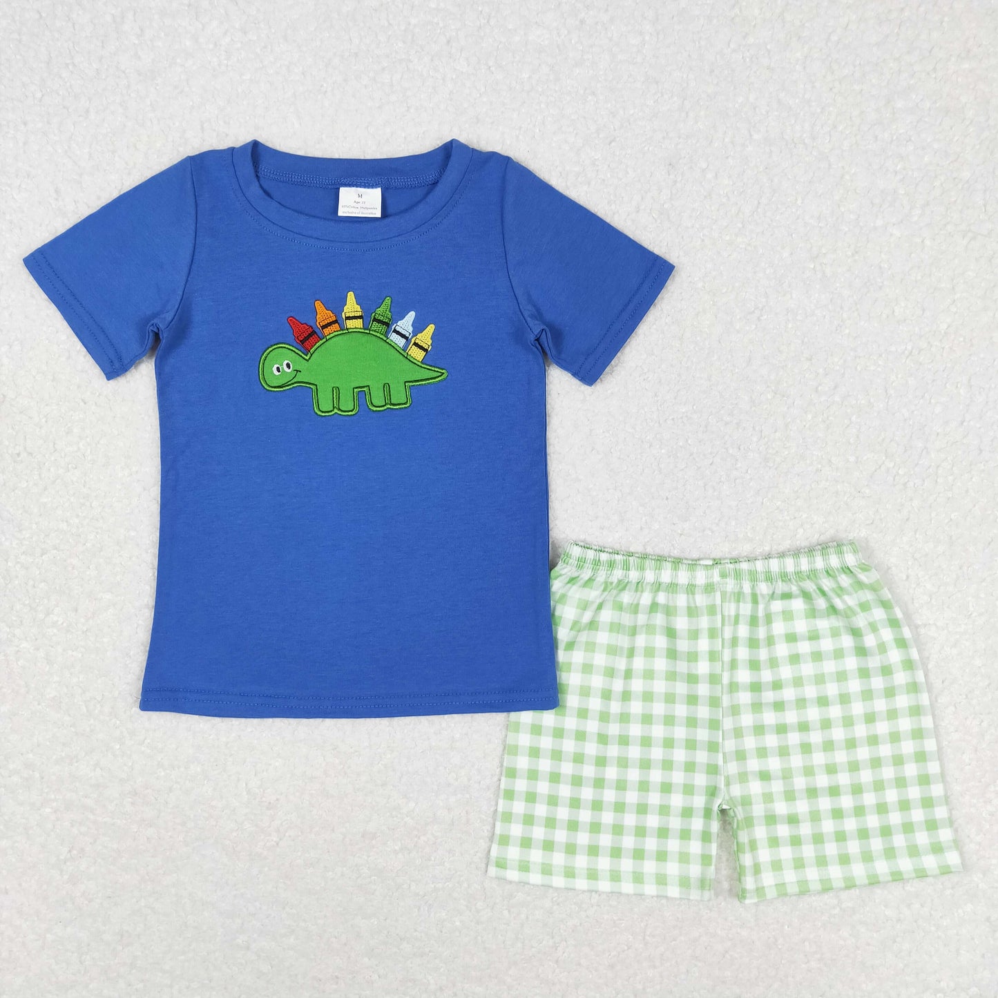 Sibling Baby Boys Short Sleeve Embroidery Pencils Top Short Back to School Clothes Sets