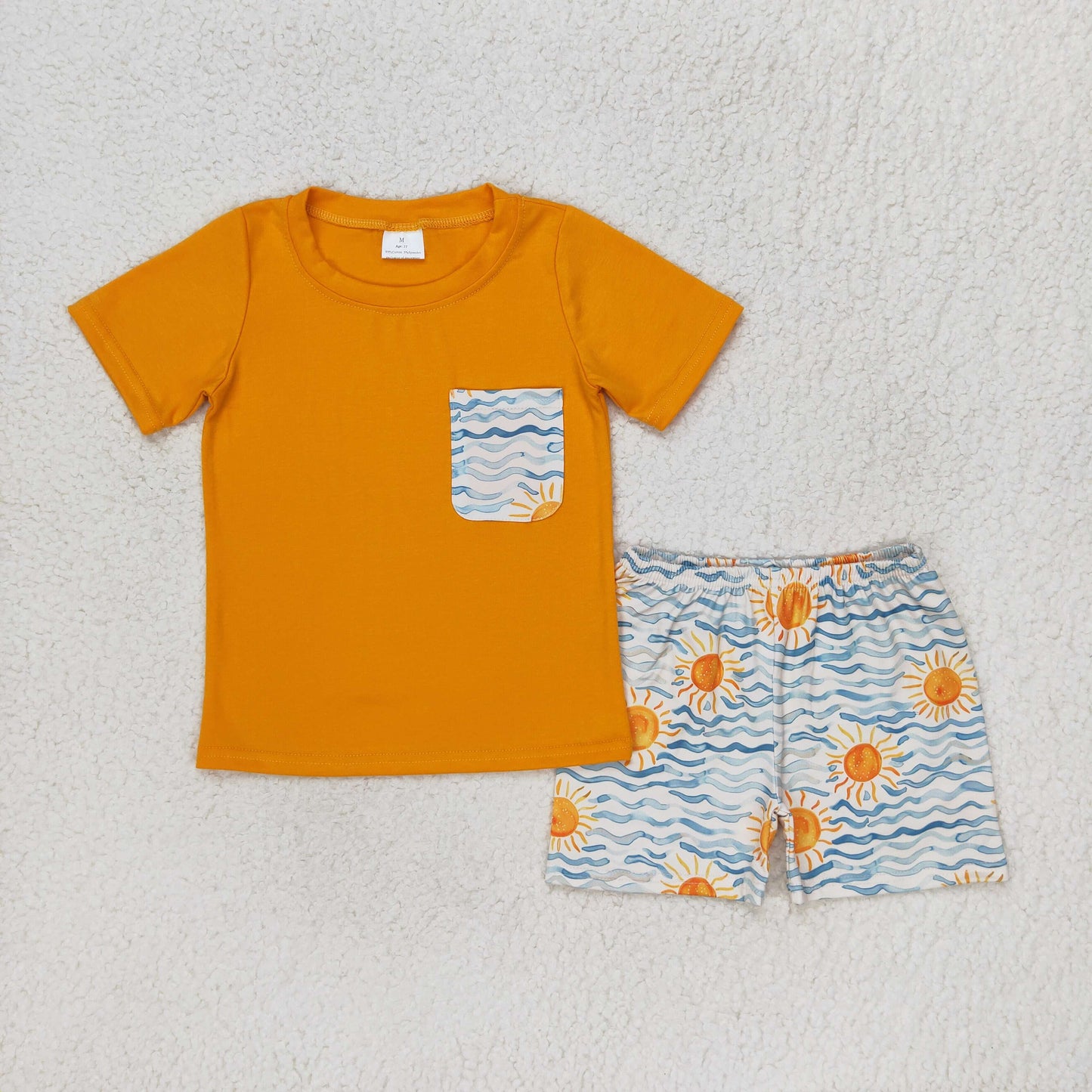 Sibling Baby Boys Short Sleeve Shirt Top Pockets Short Sea World Clothes Sets