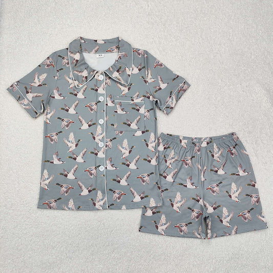 BSSO1046  adult women pajamas mallard ducks summer lounge wear sets