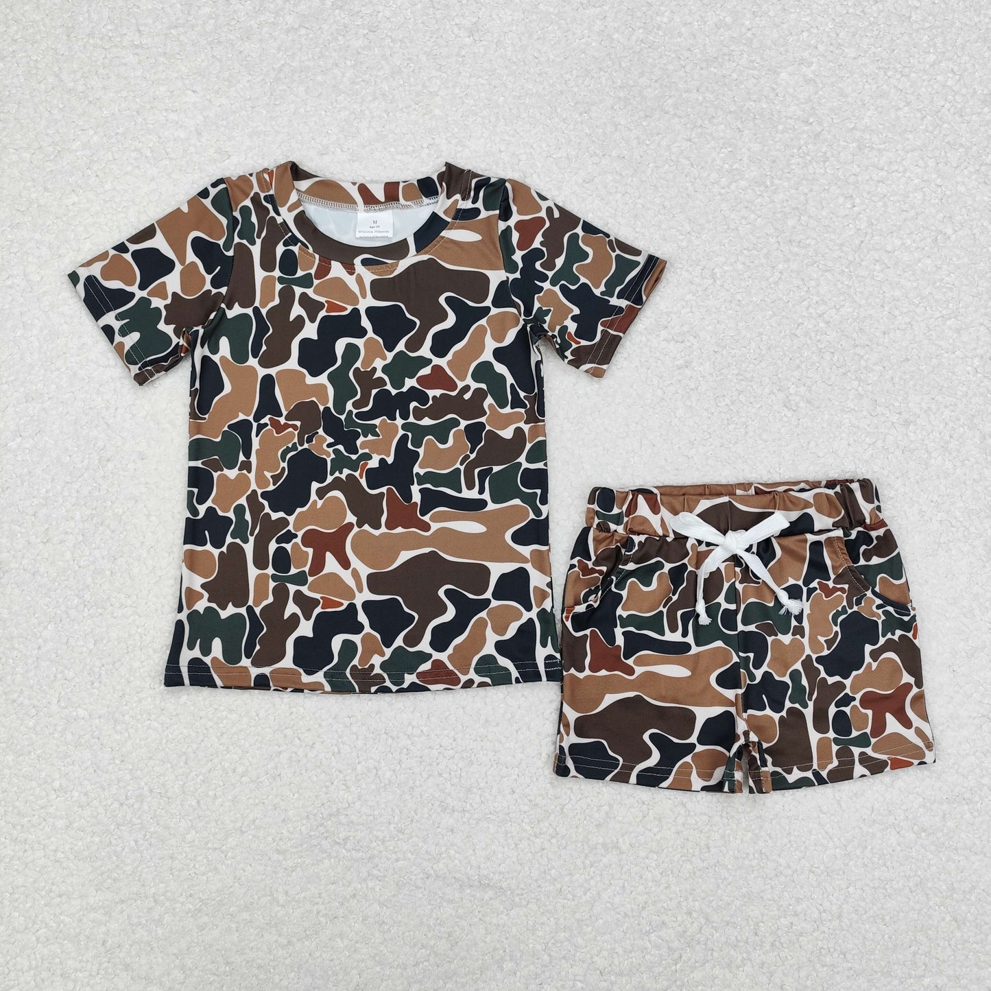 Sibling Baby Boys Southern Camo Top Pockets Shorts Clothes Sets