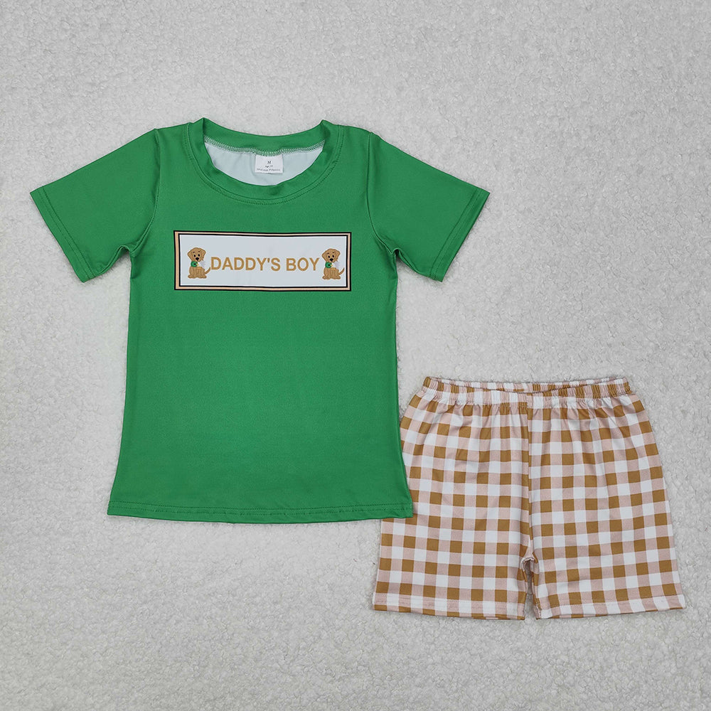 BSSO1131 baby boys clothes daddy's boy dog shorts summer outfits
