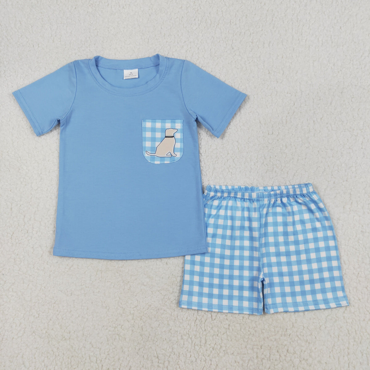 Sibling Baby Boys Short Sleeve Ducks Dogs Pocket Top Pockets Short Hunting Clothes Sets