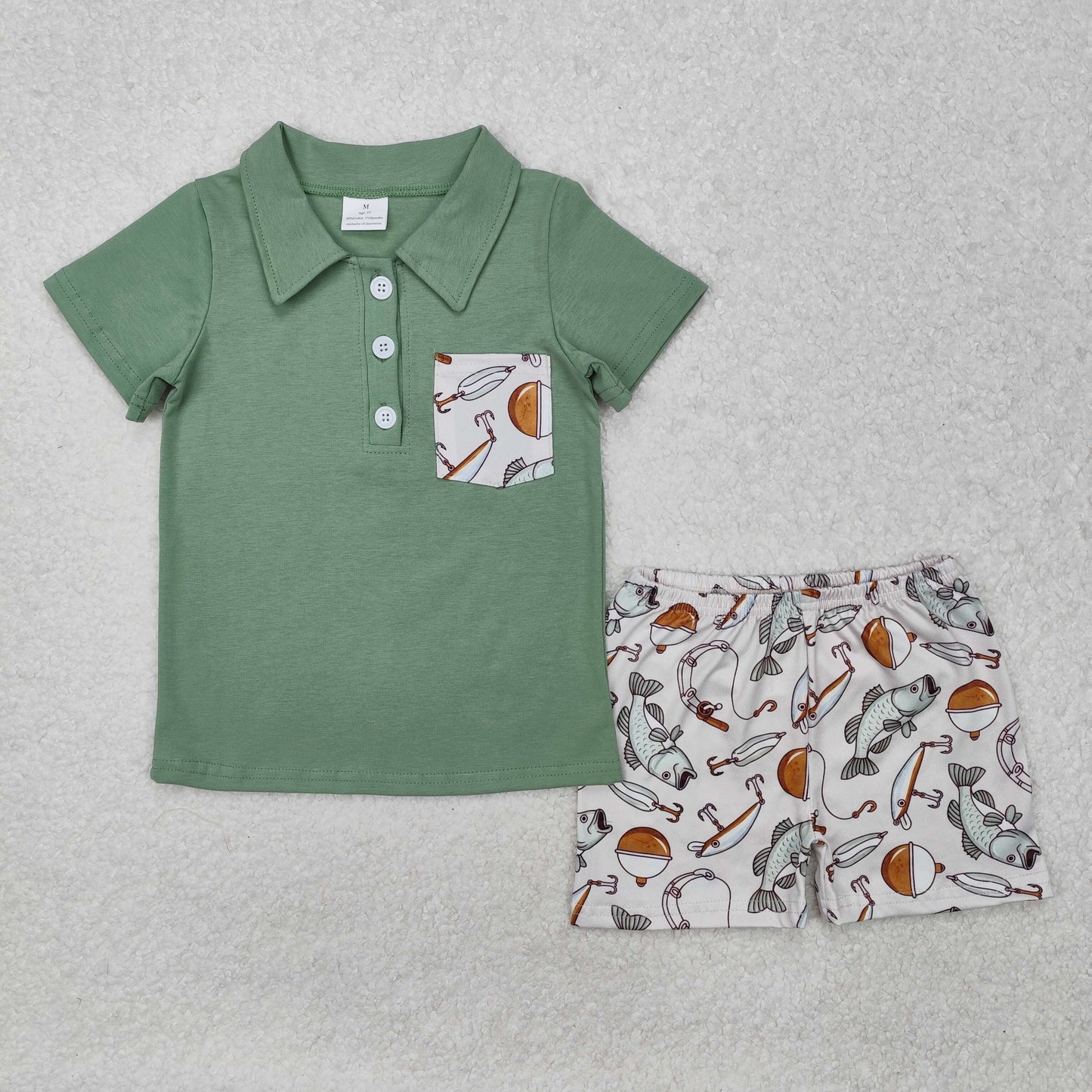 Sibling Baby Boys Deer Ducks Camo Button Polo Shirts Pockets Shorts Hunting Clothes Set