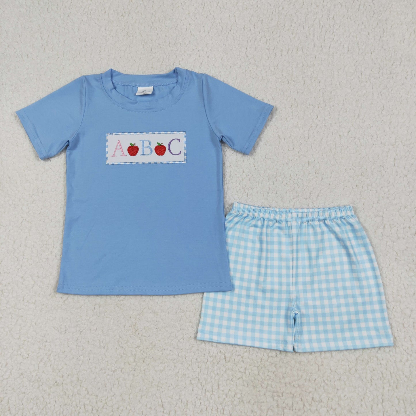 Sibling Baby Kids ABC Apples Back To School Shorts Clothes Set Dresses