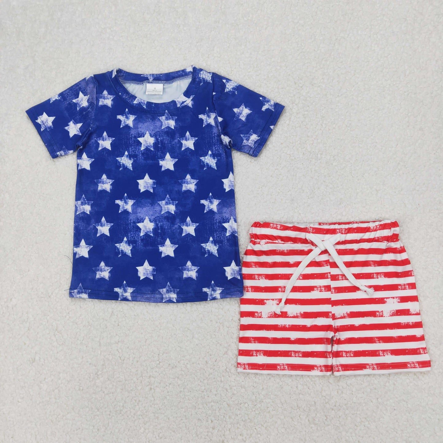 Sibling Baby Girls Stars Stripe 4th of July Shorts Clothes Sets Knee Length Dresses