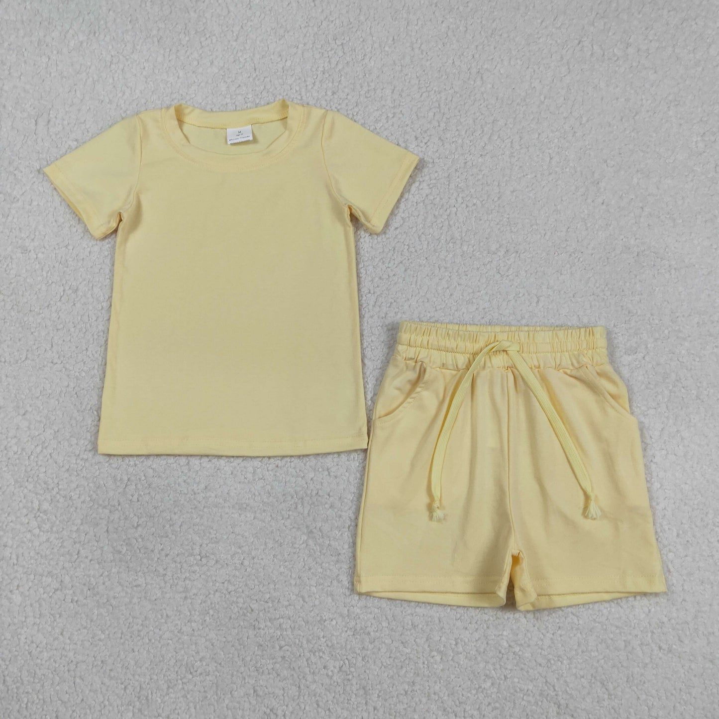 BSSO1888 Baby Boys Yellow Short Sleeve Shirts Top Checked Short Clothes Sets