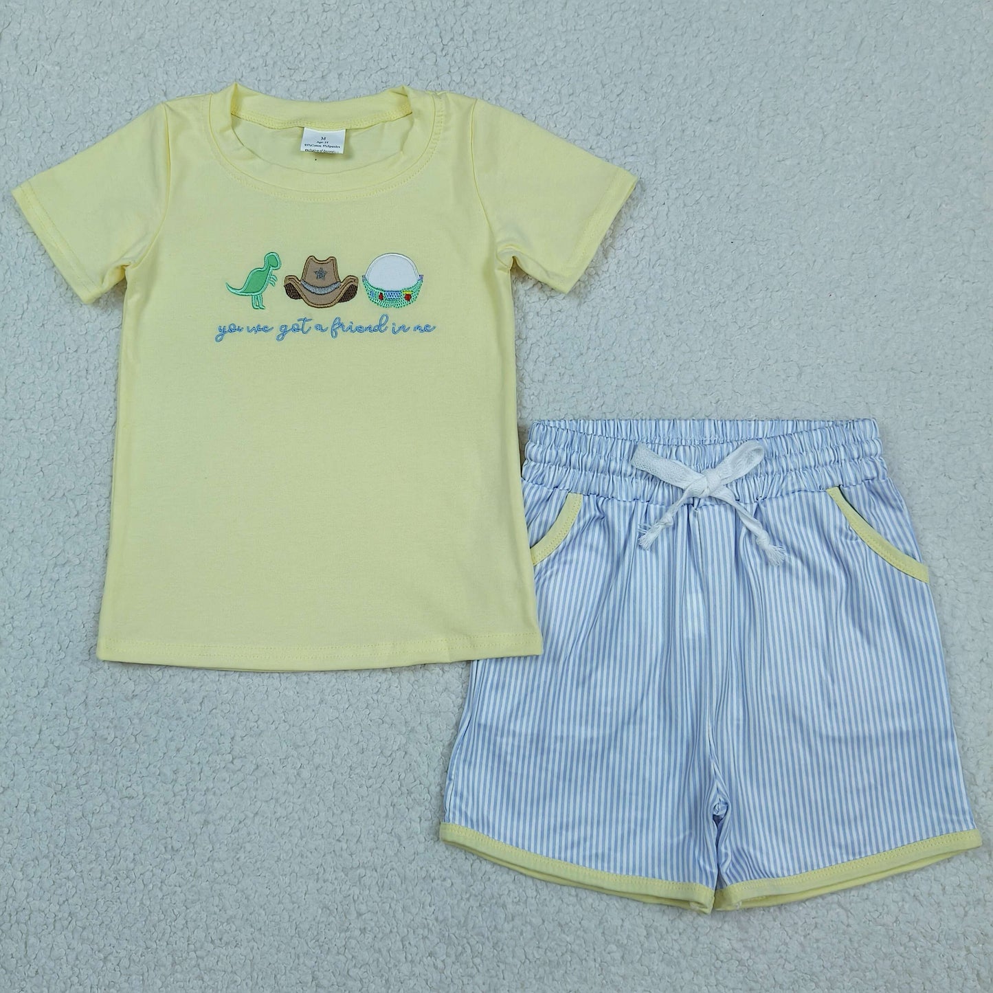 Sibling Baby Boys Summer Embroidery Top Pockets Shorts Clothes Sets