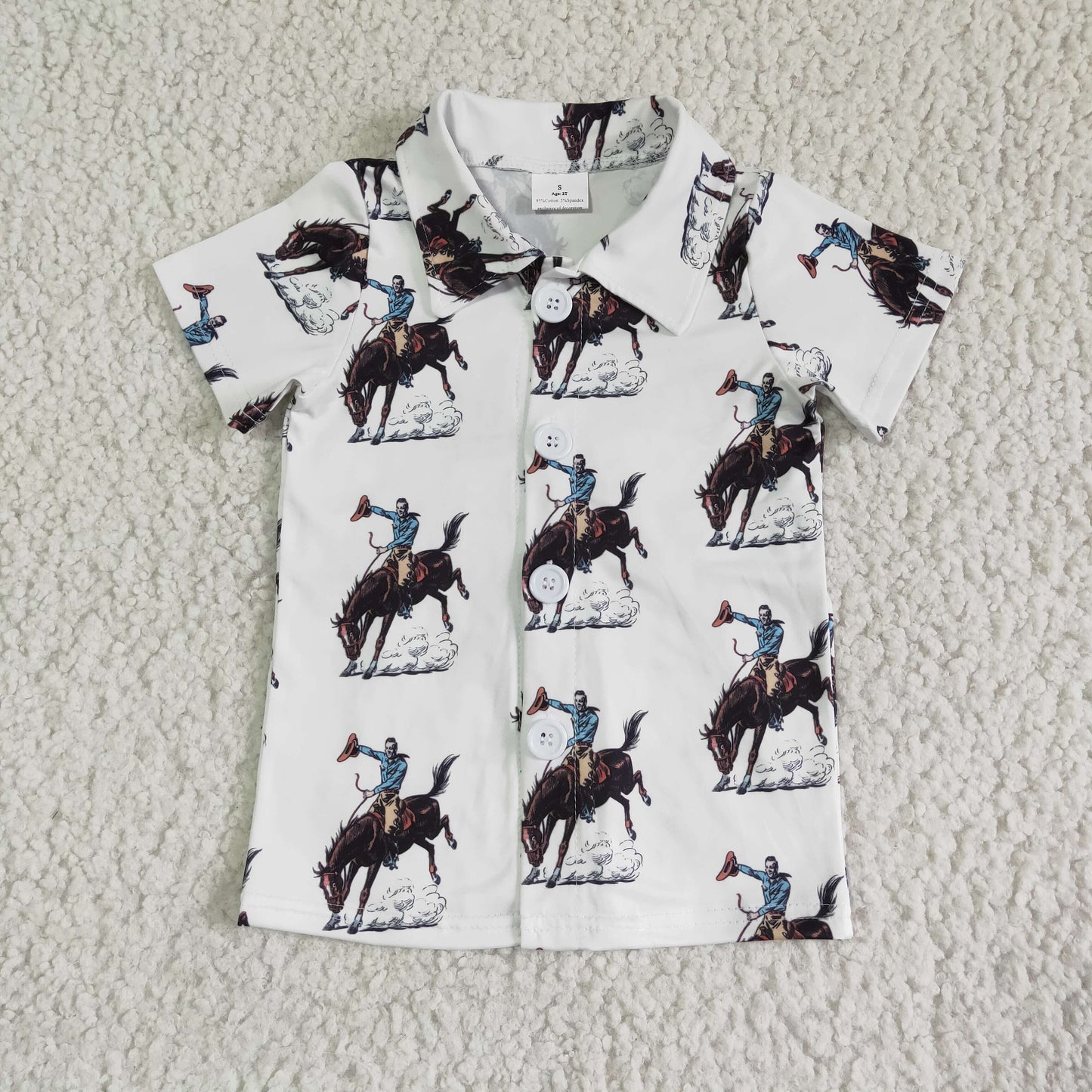 Sibling Baby Boys Short Sleeve Western Button Shirts Top