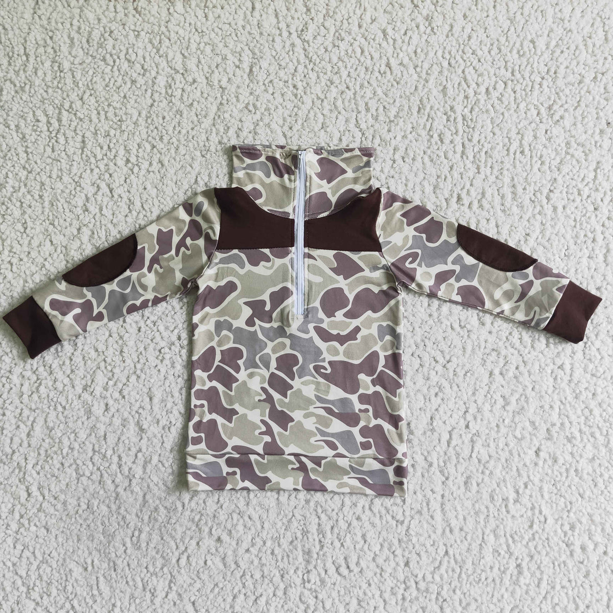 Sibling Baby Boys Long Sleeve Southern Camo Zip Pullovers Top