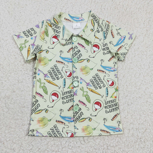 Green Fishing blue boy cool T-shirt BT0125