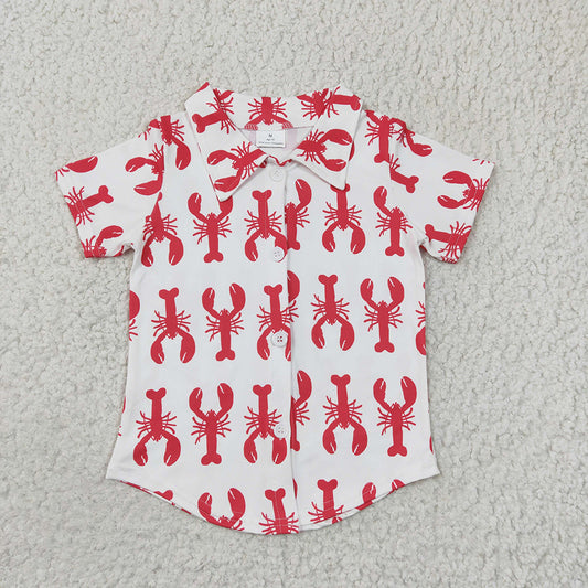 Red Crawfish boy cool T-shirt BT0161