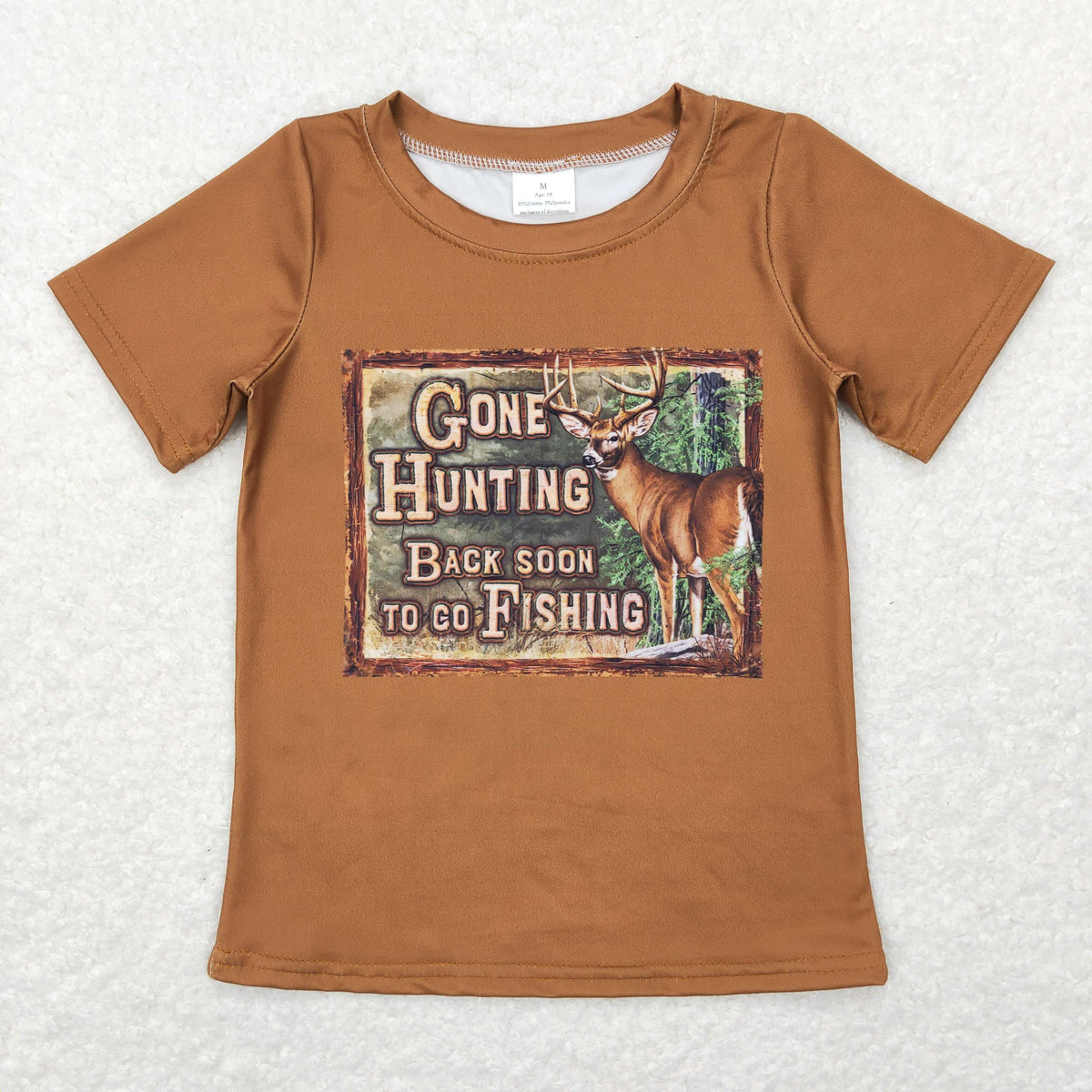 Sibling Baby Boys Long Short Sleeve Dogs Ducks Fishing Hunting T-shirts Tops