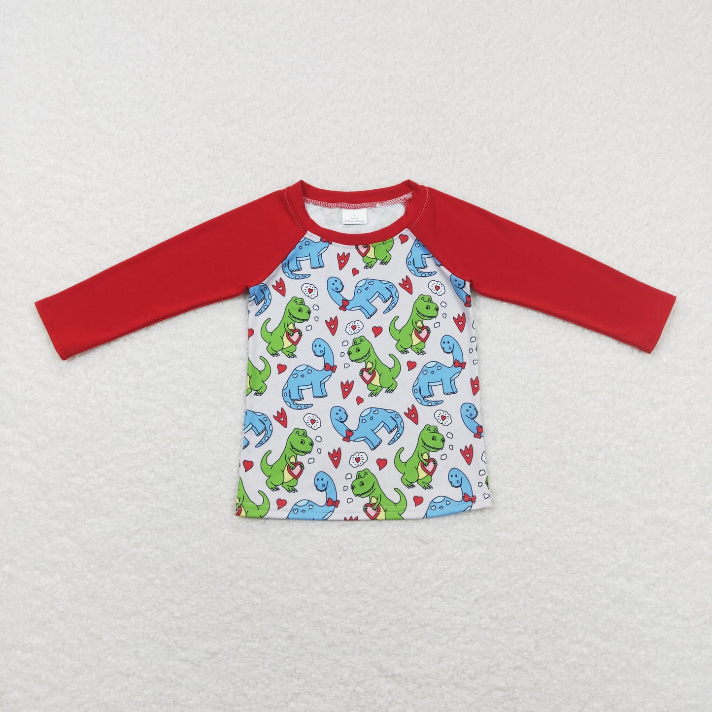 Sibling Baby Boys Girls Hearts Dinosaurs XOXO Valentine Tee Shirts Top