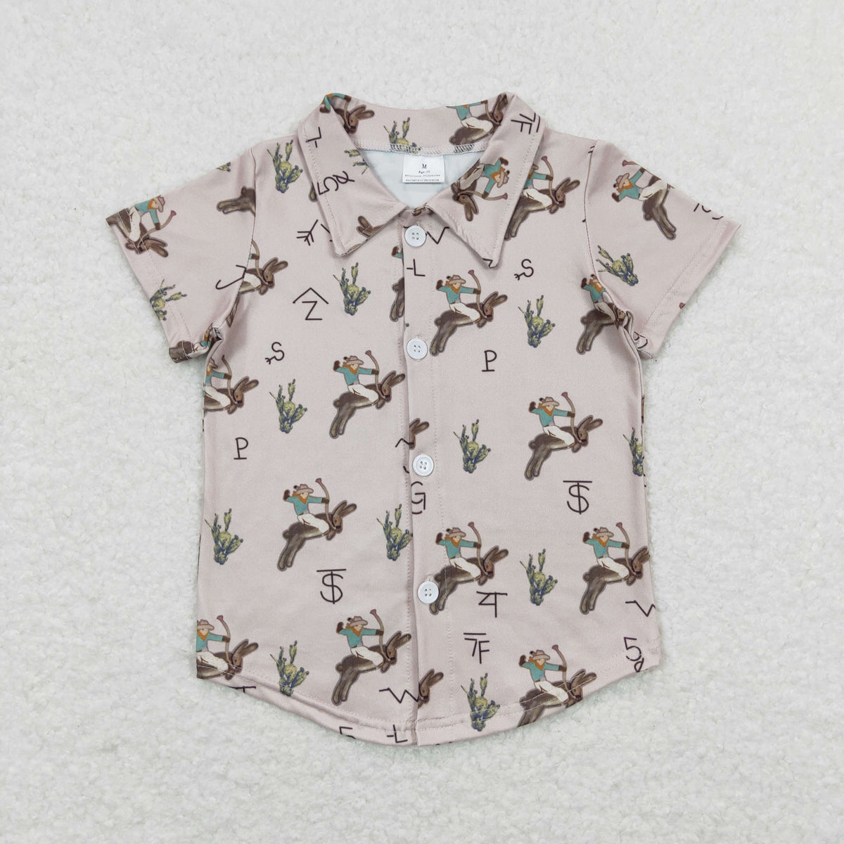 Sibling Baby Boys Short Sleeve Western Button Shirts Top