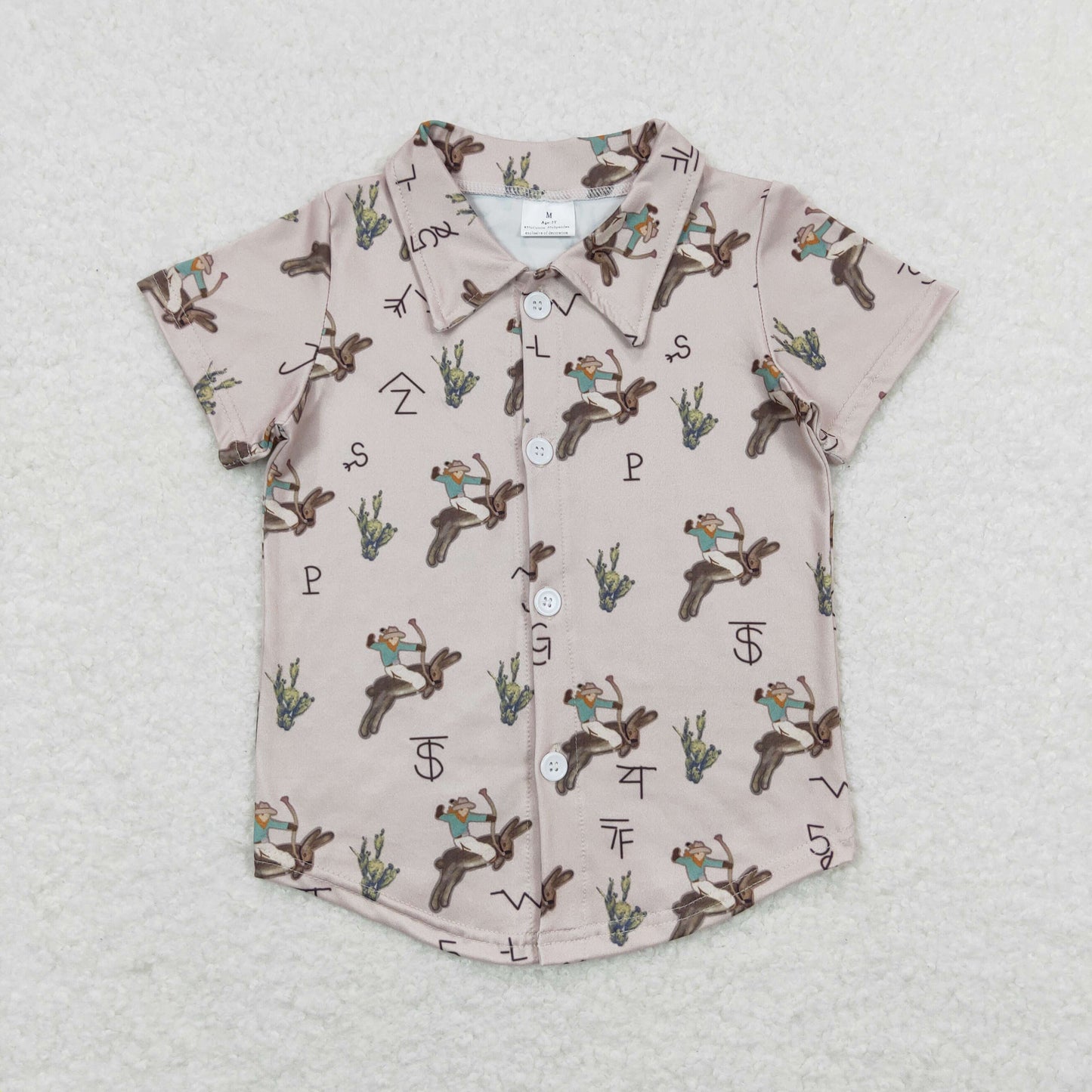 Sibling Baby Boys Short Sleeve Western Button Shirts Top