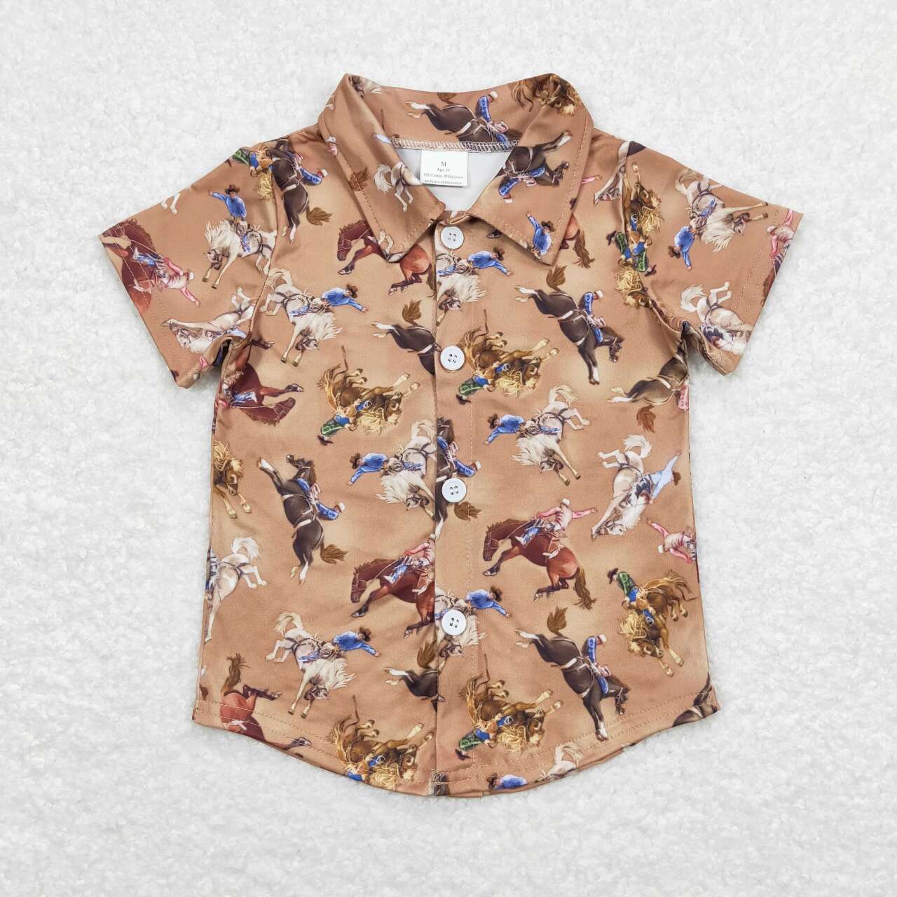 Sibling Baby Boys Short Sleeve Western Button Shirts Top