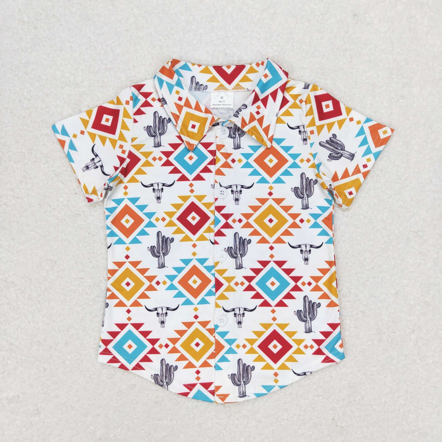 Sibling Baby Boys Short Sleeve Western Button Shirts Top