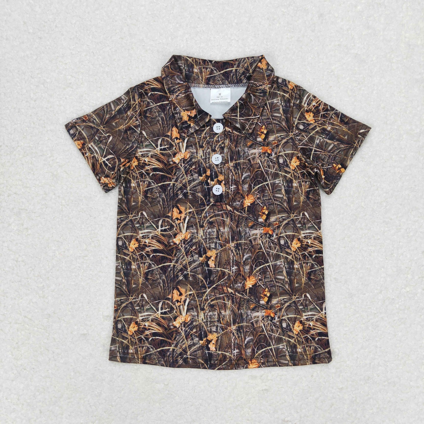 Sibling Baby Boys Short Sleeve Southern Camo Button Polo Shirts Top