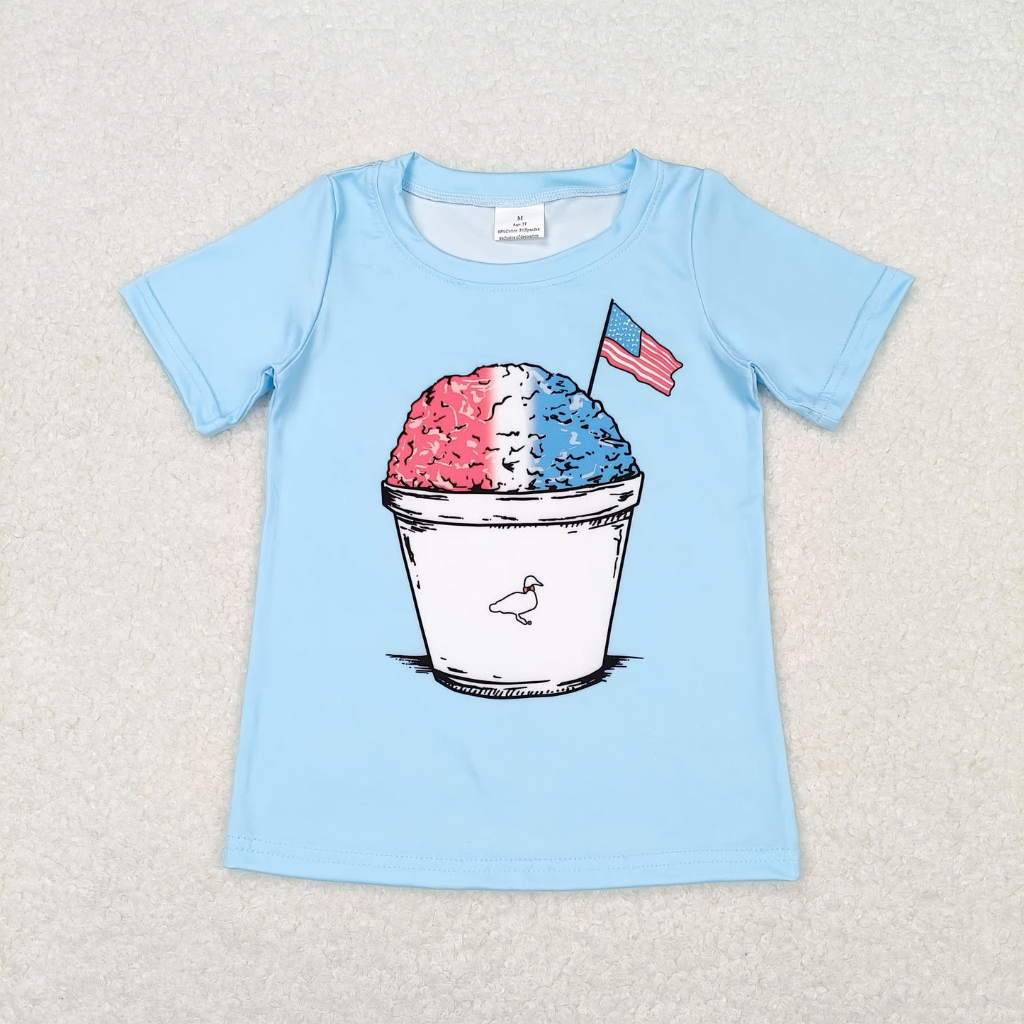 Sibling Baby Boys Girls Blue Red Stripe Stars 4th of July Tee Shirts Top