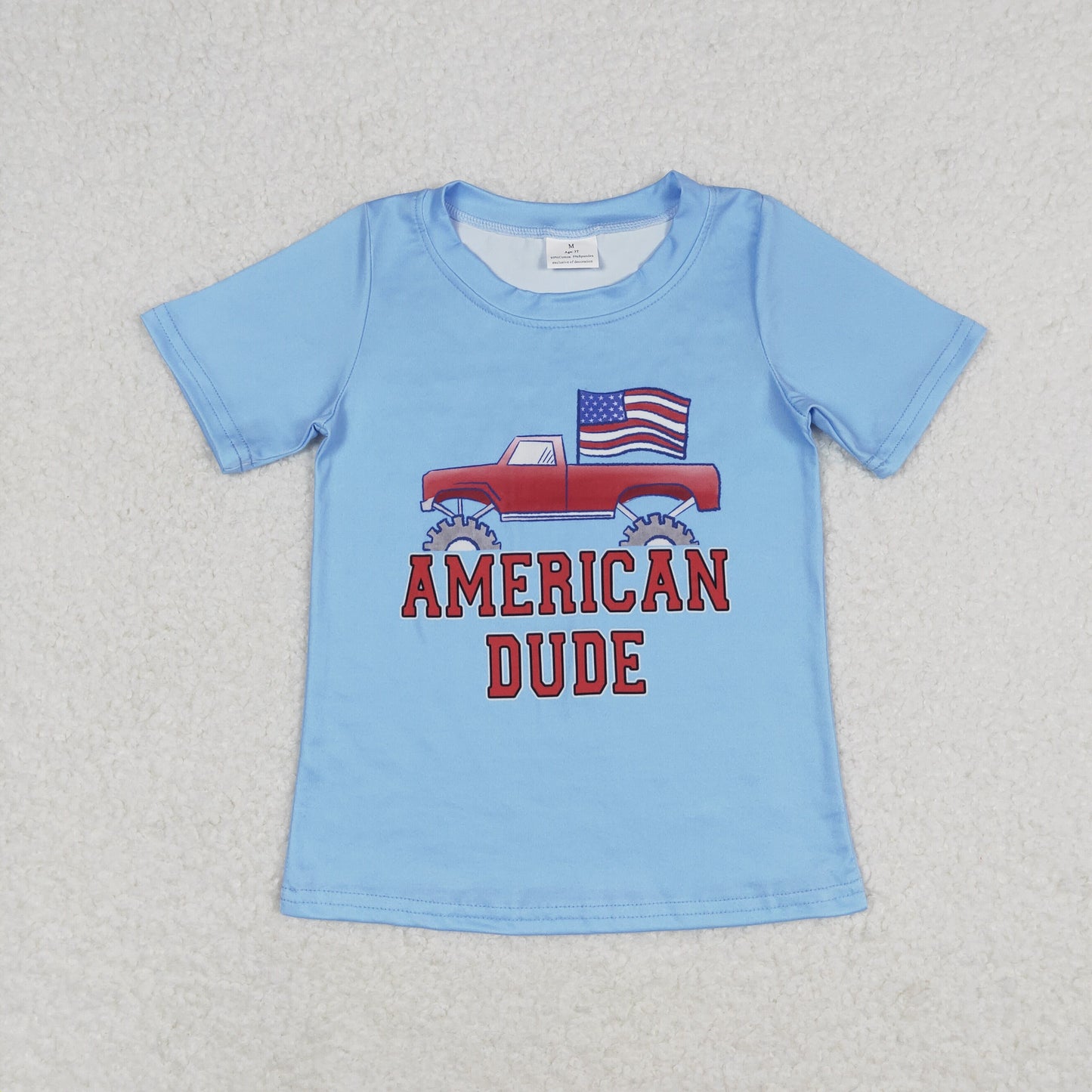Sibling Baby Boys Girls Blue Red Stripe Stars 4th of July Tee Shirts Top