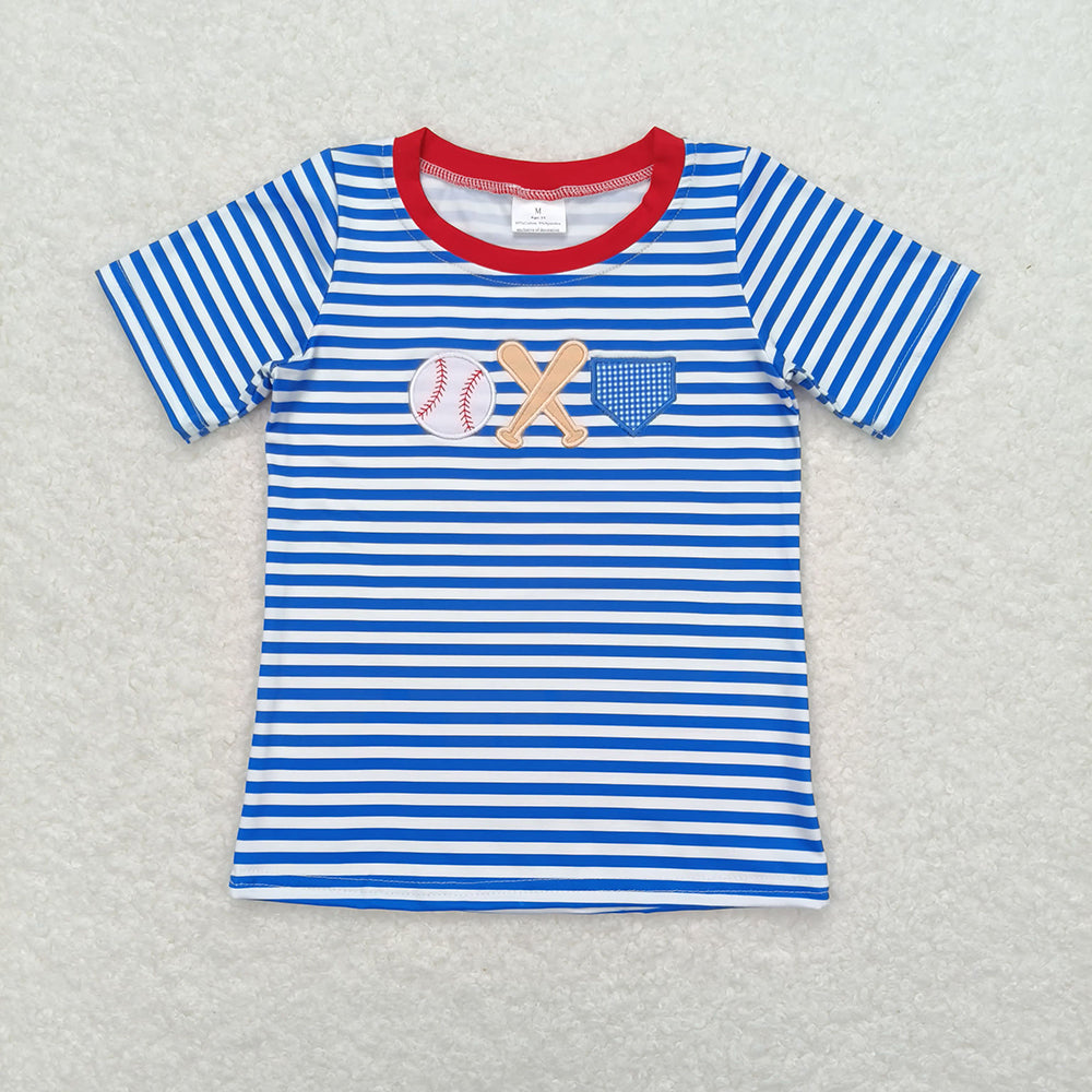 BT0657 baby boy clothes embroidery baseball summer tshirt