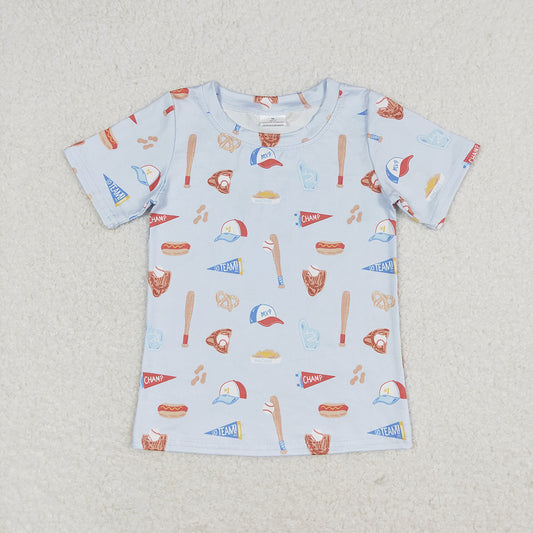 BT0665 boys baseball flag summer top