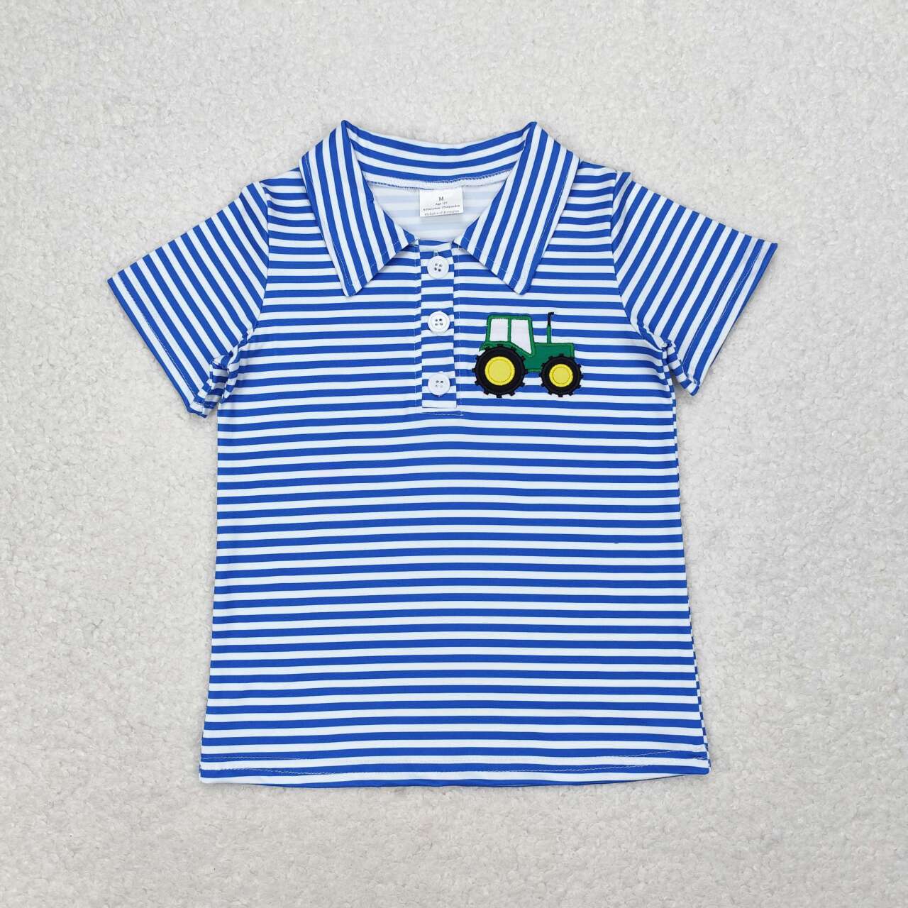 Sibling Baby Boys Embroidery Trucks Golf Bus Excavators Button Zipper Shirts Tops