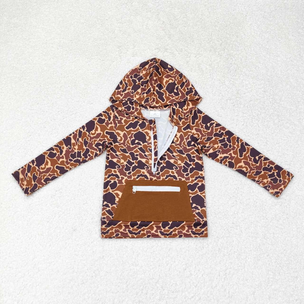 Sibling Baby Boys Southern Brown Camo Pocket Zipper Hoodie Pullover Tops Jogger Pants