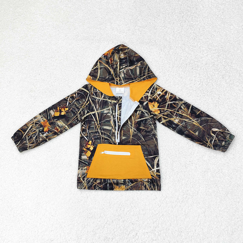 Sibling Baby Boys Girls Southern Camo Deer Hunting Pockets Zipper Hoodies Tops
