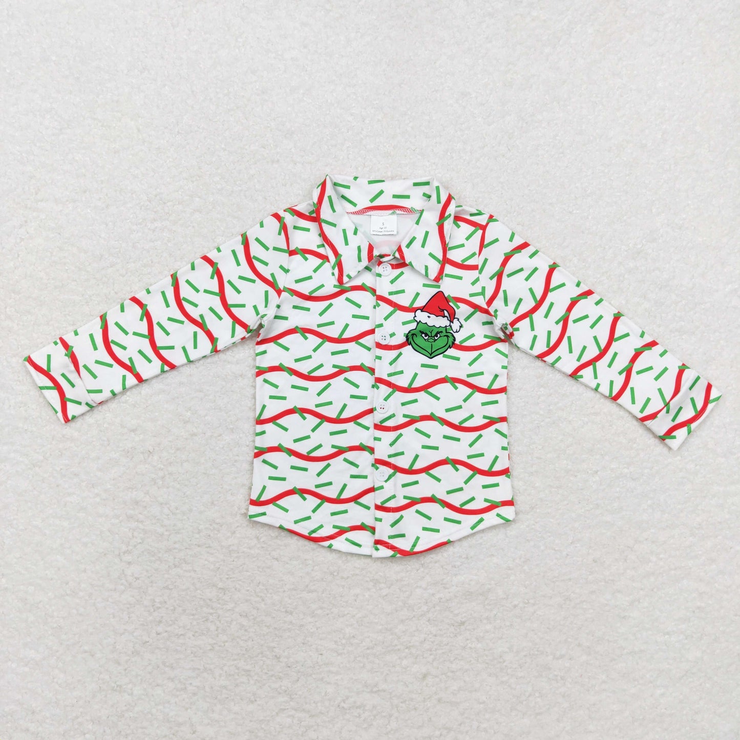 Sibling Baby Boys Long Sleeve Trees Stripe Christmas Grin Shirts Top