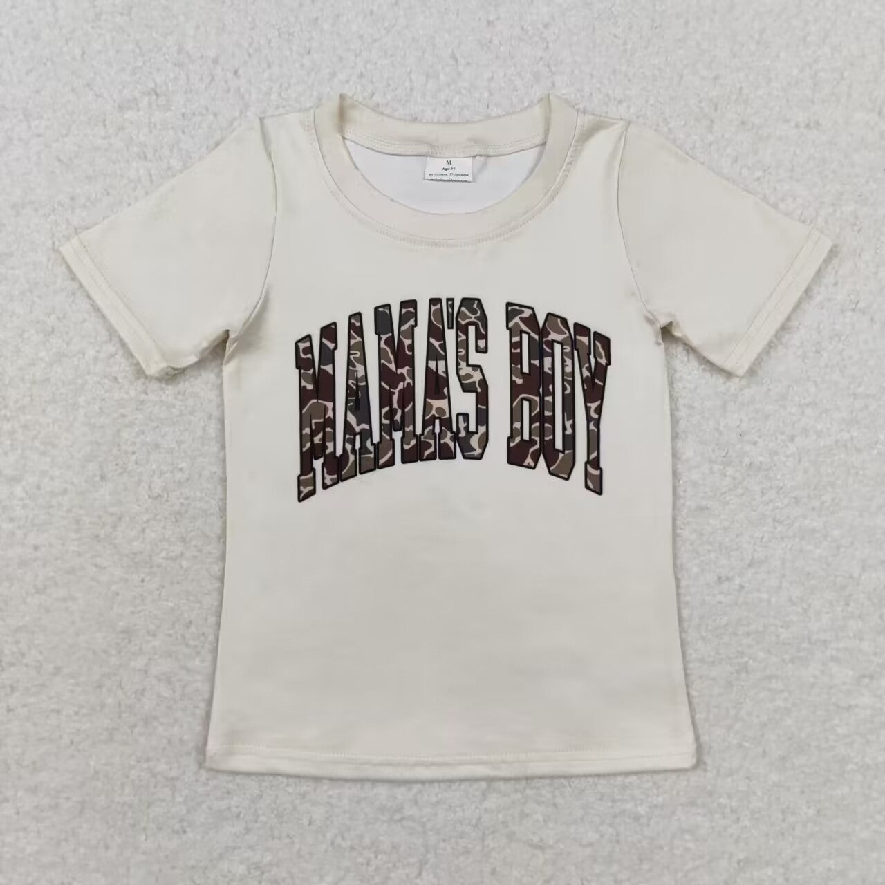 Sibling Baby Boys Short Sleeves Camo Mama's Boy Tee Shirts Tops