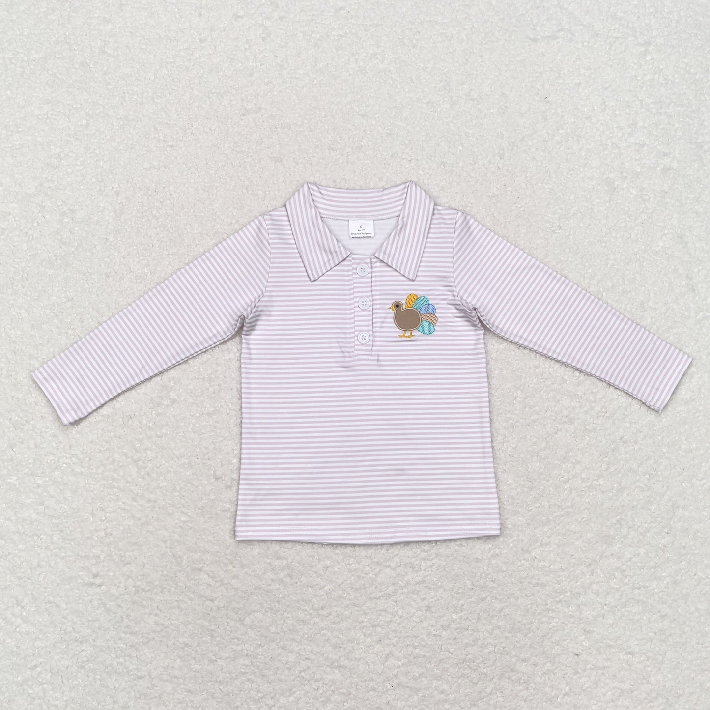 Sibling Baby Boys Embroidery Turkey Thanksgiving Zipper Pullovers Tops