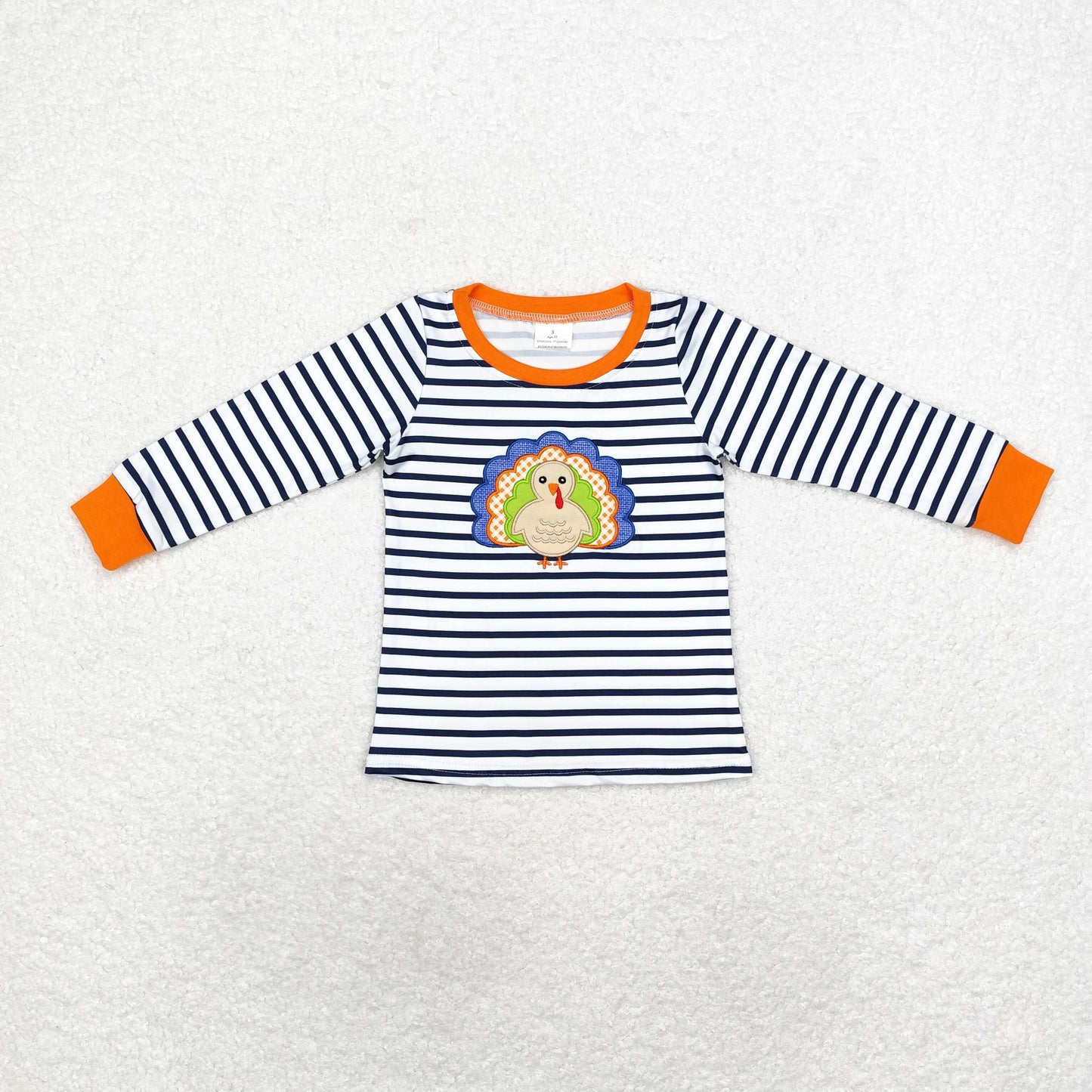 Sibling Baby Boys Girls Embroidery Turkey Thanksgiving Tee Shirts Top